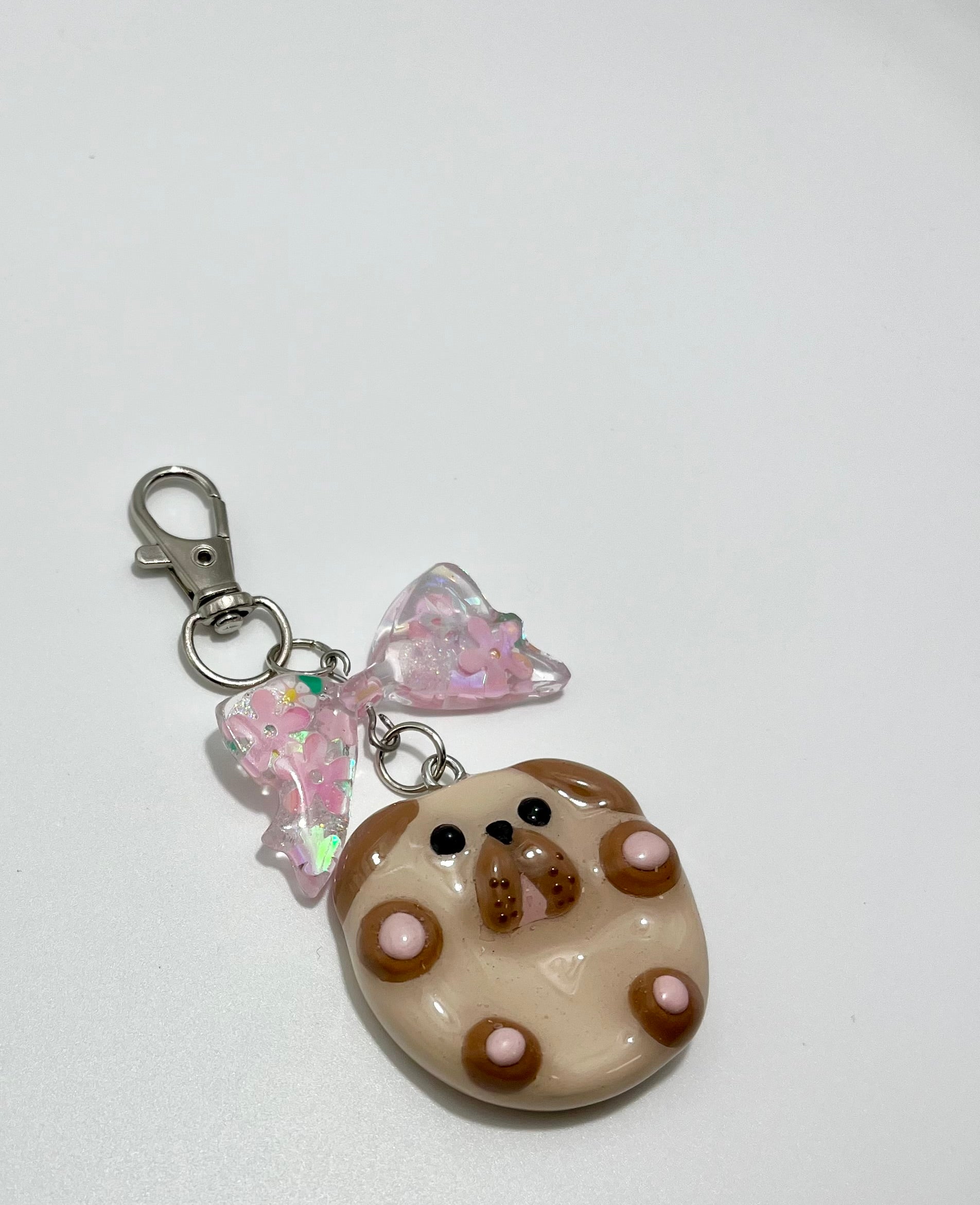 Worry Stone - Brown Dog (Keychain With Charm)