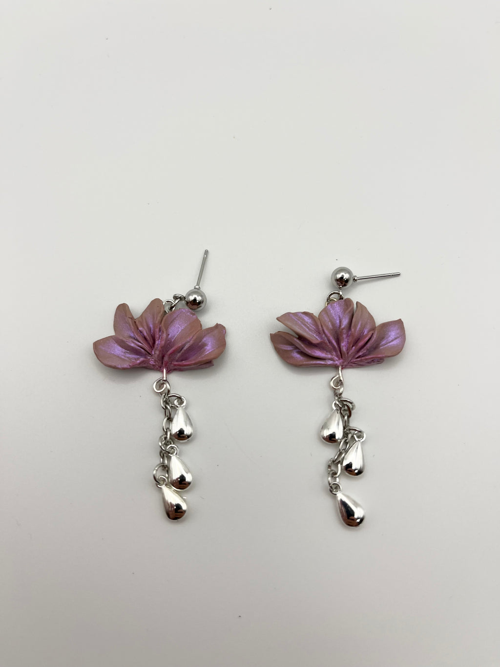 Pink Flower Earrings