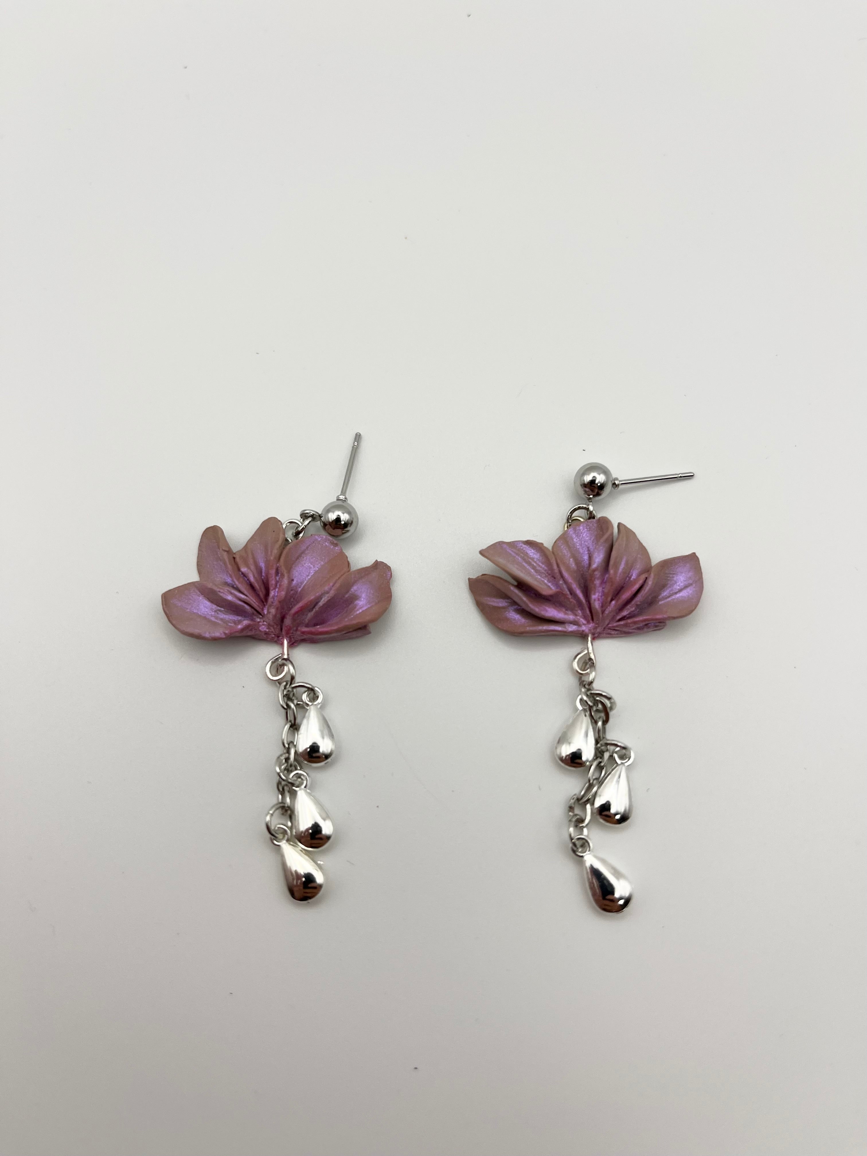 Pink Flower Earrings