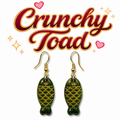 Fish Earrings (Green and Gold)