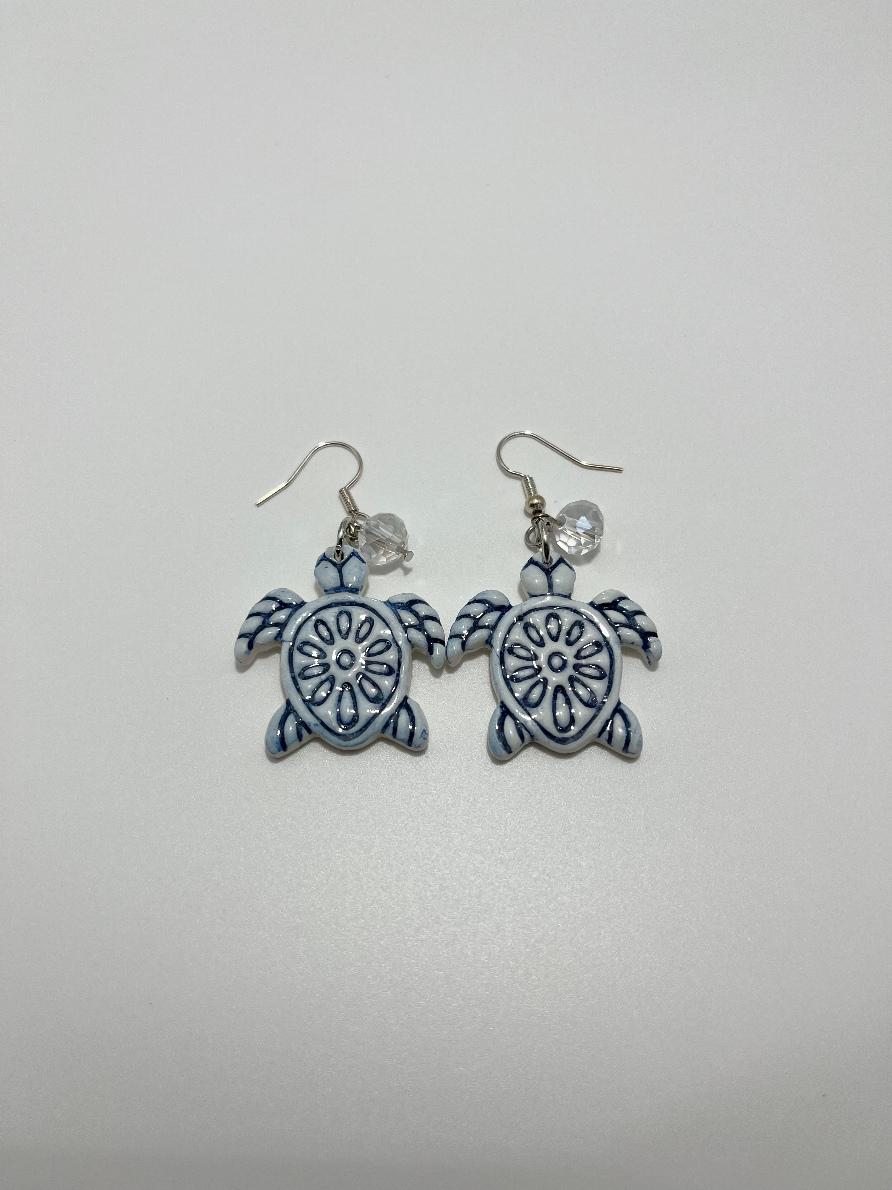 Turtle Earrings (Blue)