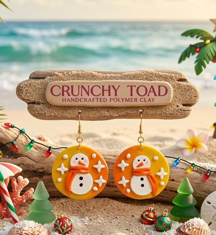 Tropical snowman earrings