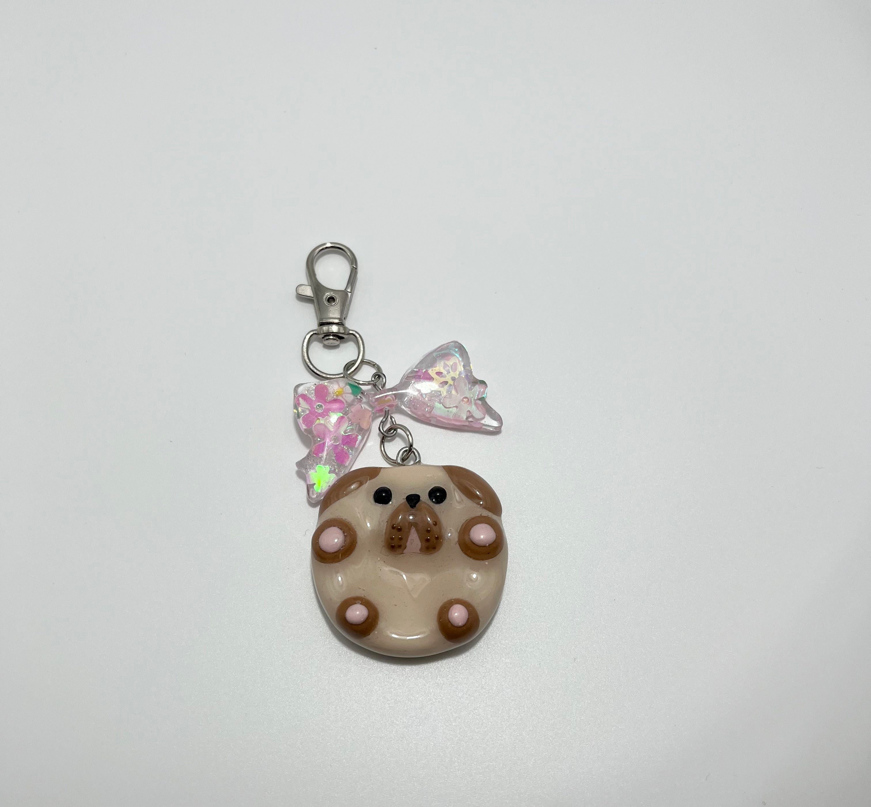 Worry Stone - Brown Dog (Keychain With Charm)