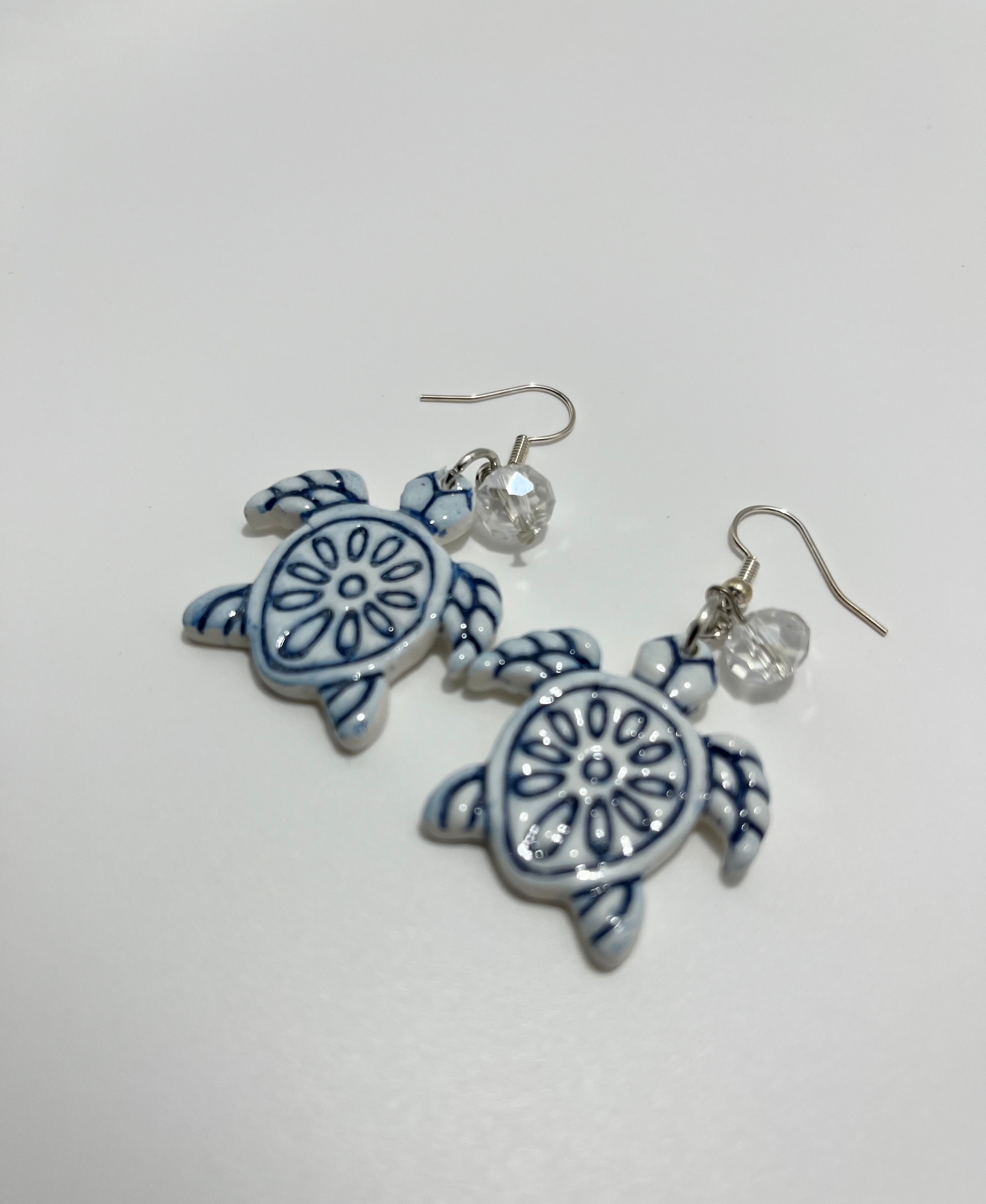 Turtle Earrings (Blue)