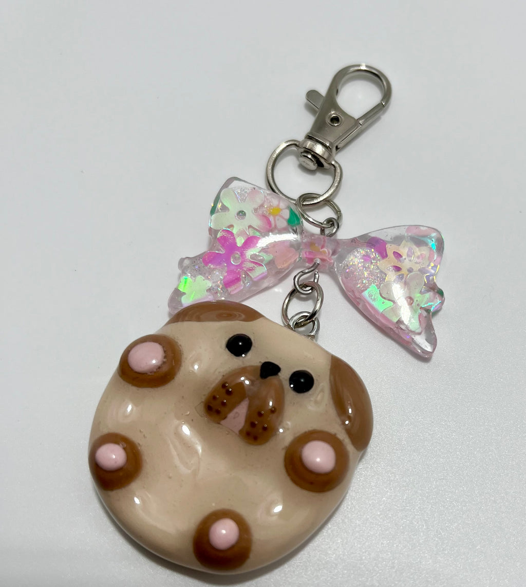 Worry Stone - Brown Dog (Keychain With Charm)
