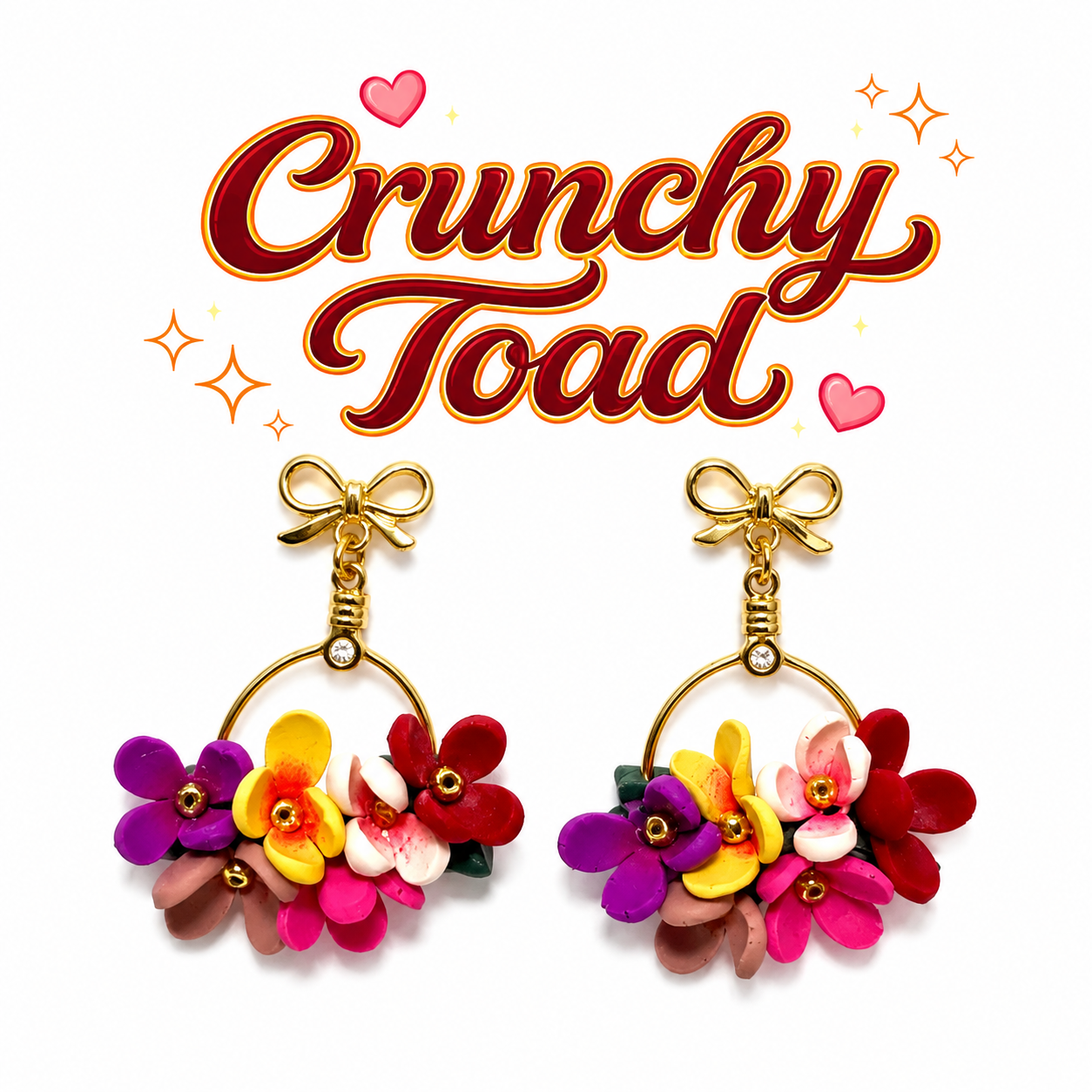 Multi Colored Flower Earrings
