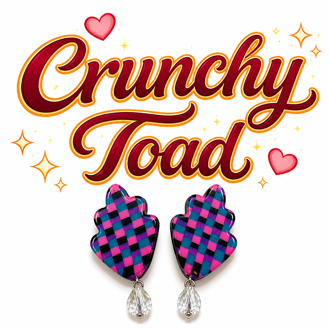 Checkered Earrings (Pink/Blue/Black)