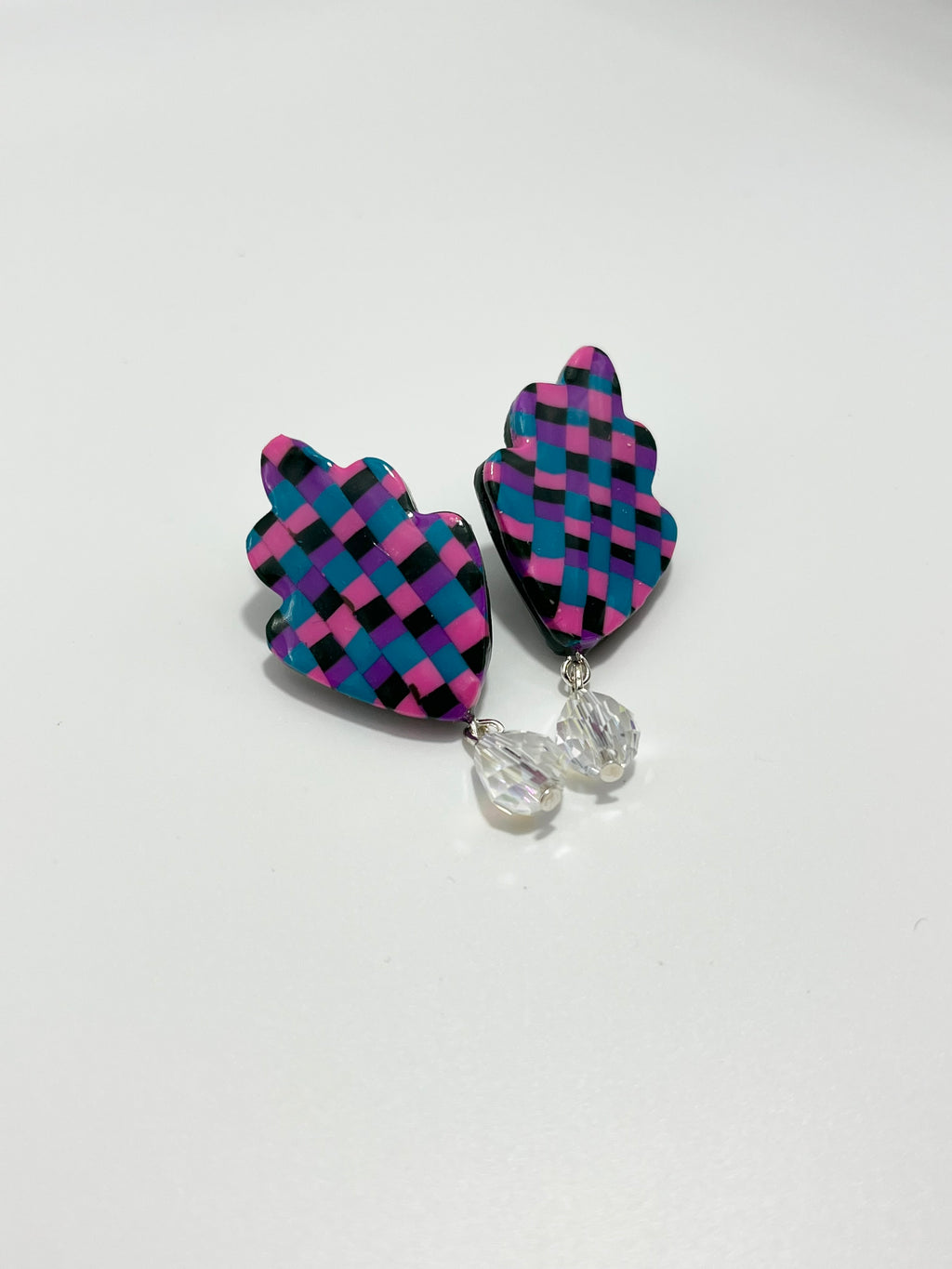 Checkered Earrings (Pink/Blue/Black)