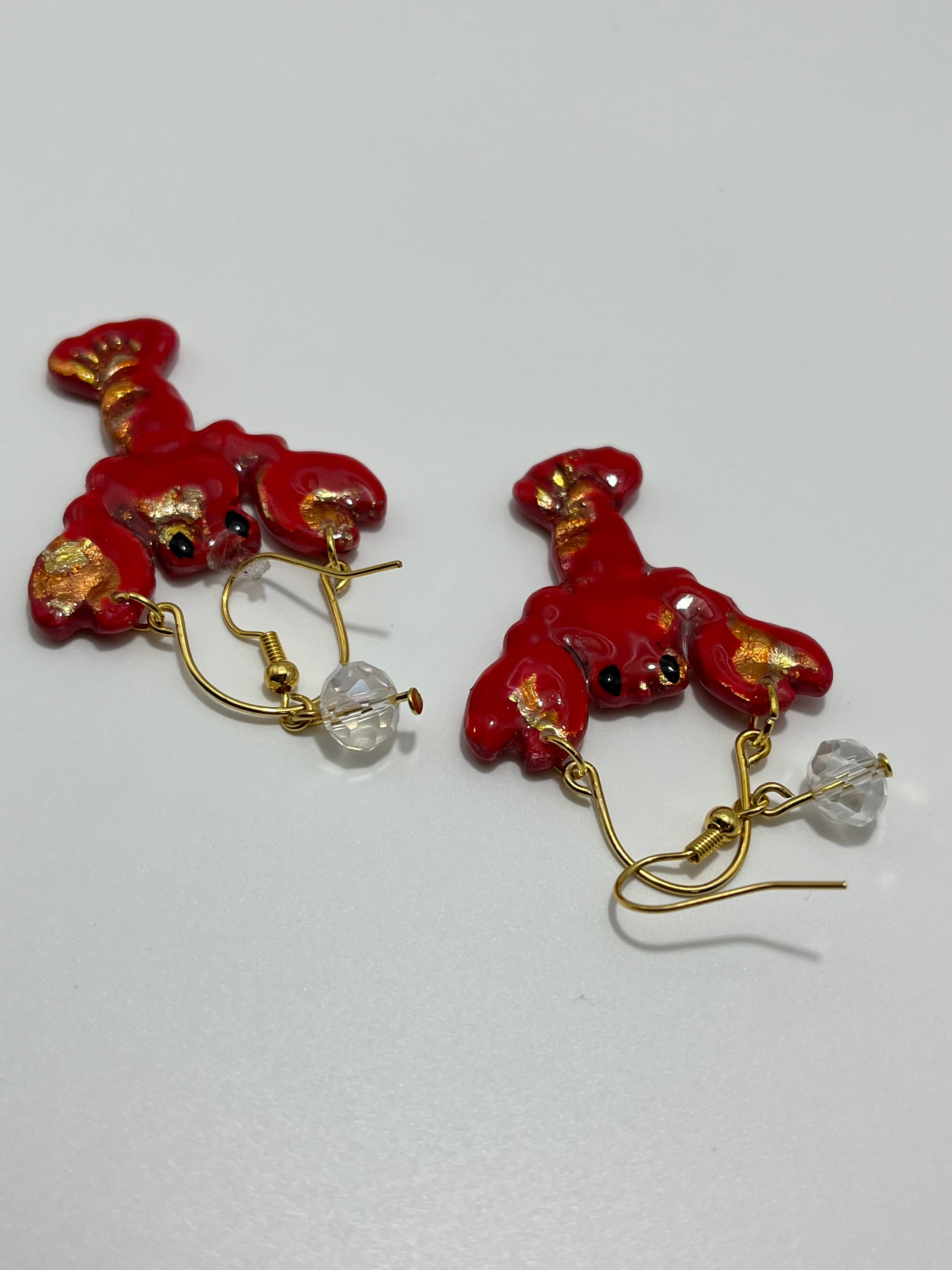 Lobster Earrings (Gold Color)