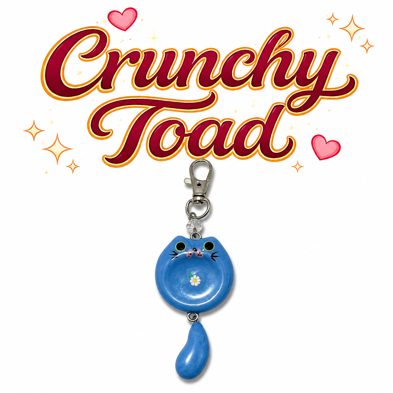 Blue Cat Worrystone Keychain