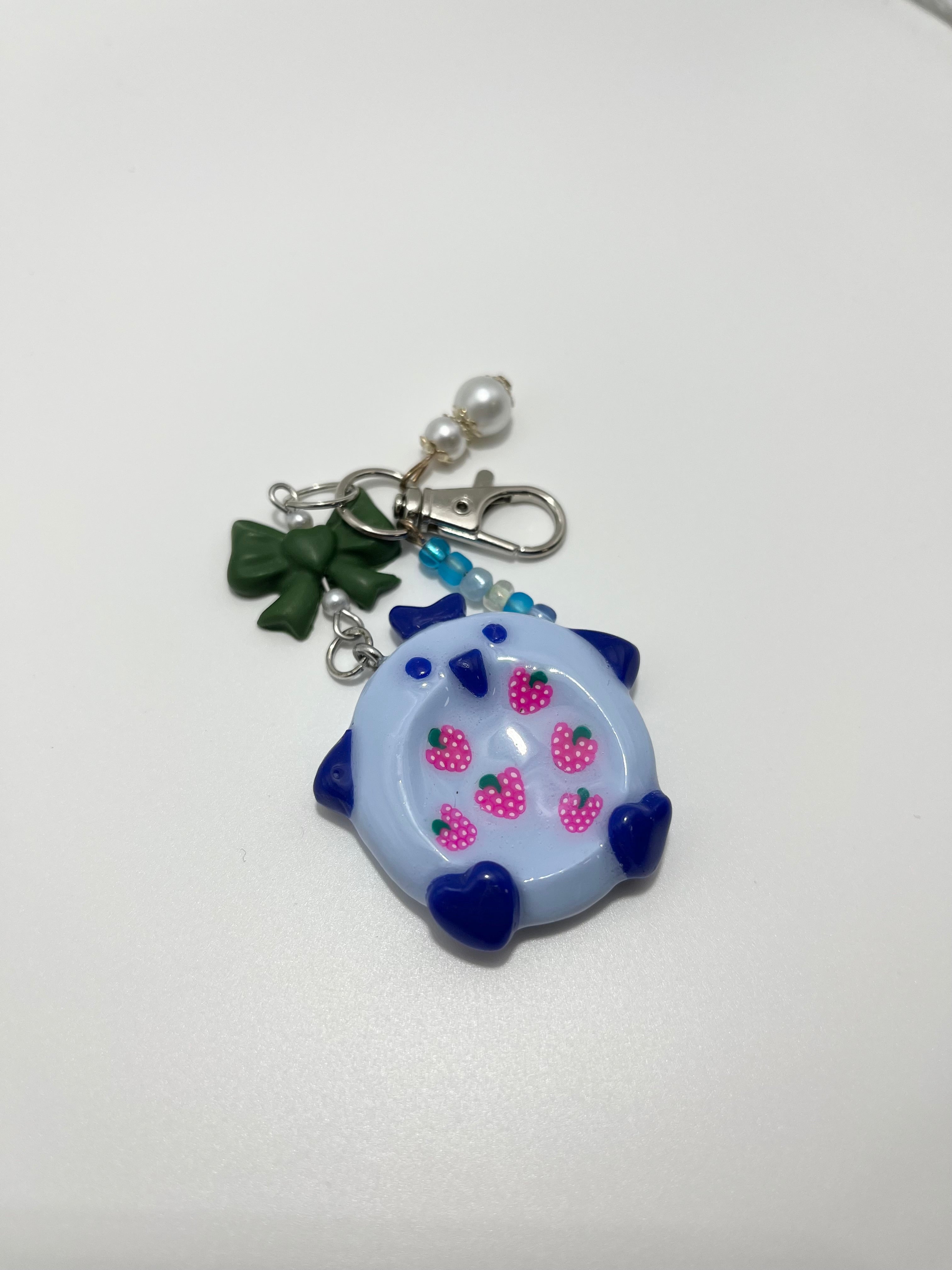 Worry Stone - Blue Owl (Keychain With Charm)