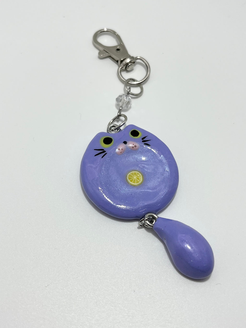 Purple Cat Worry Stone (Keychain)