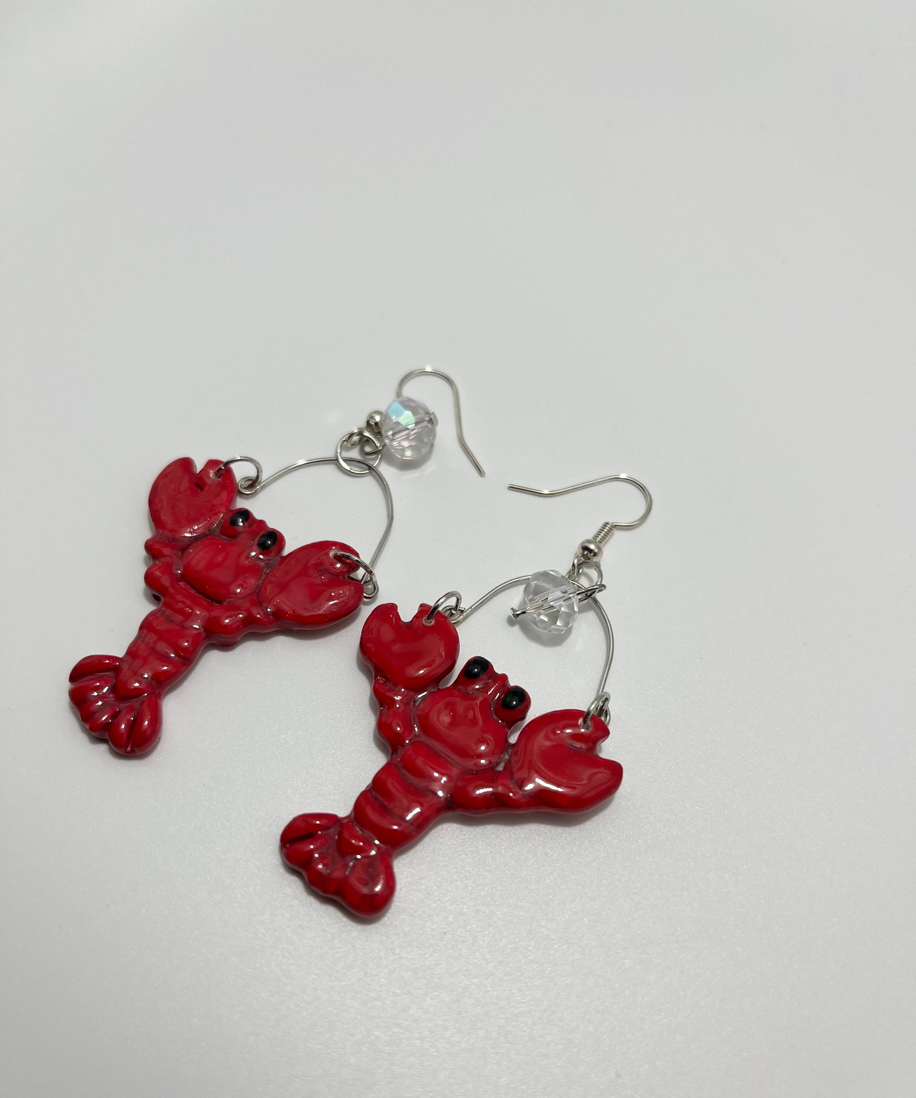 Lobster Earrings (Silver Color)