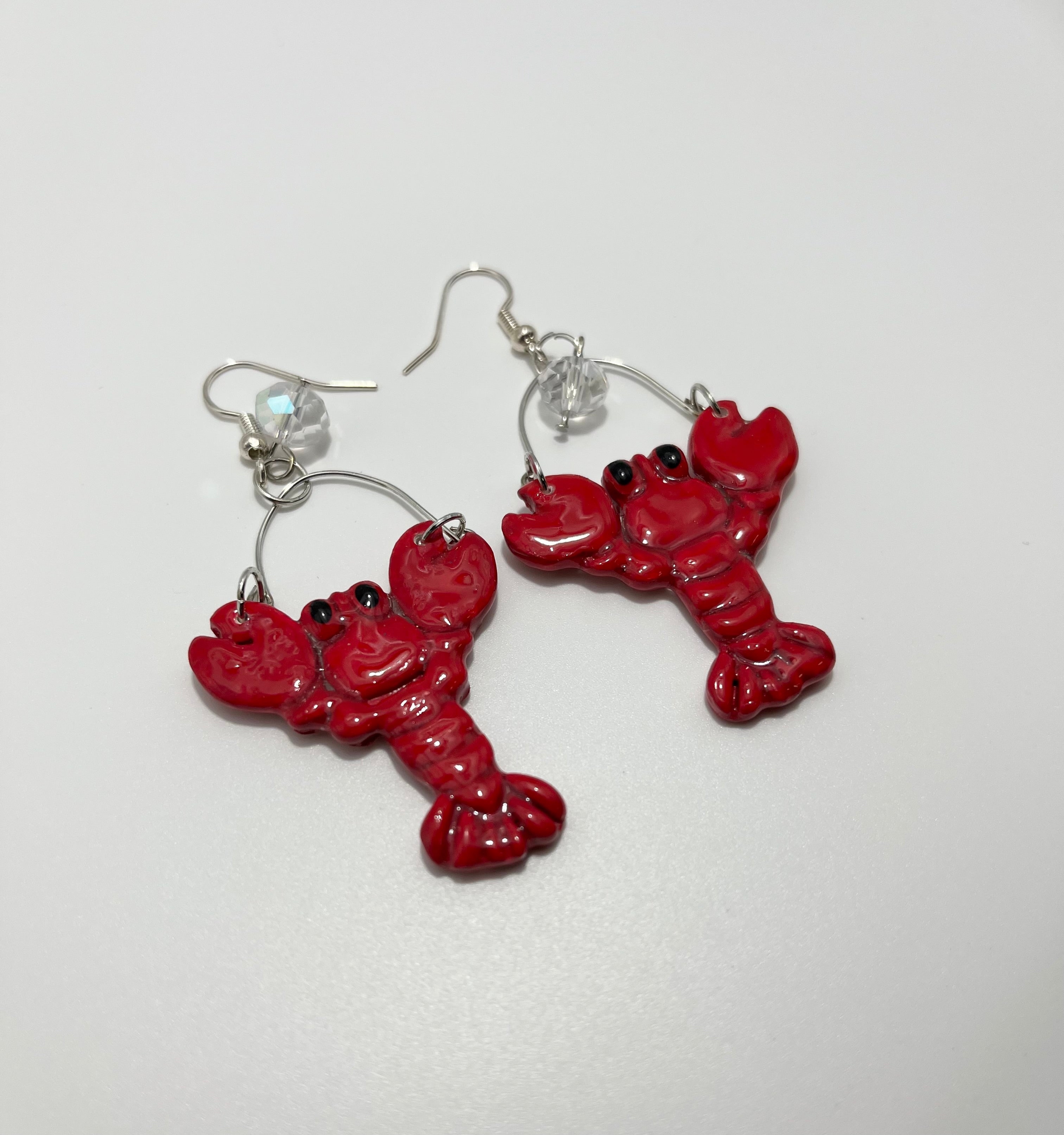 Lobster Earrings (Silver Color)
