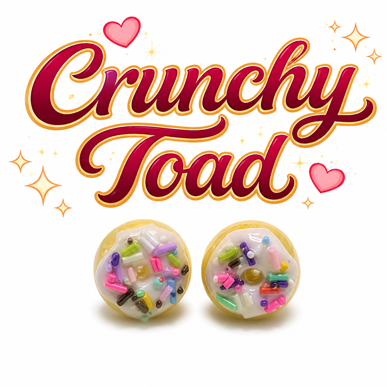 Donut Earrings (White W/Sprinkles)