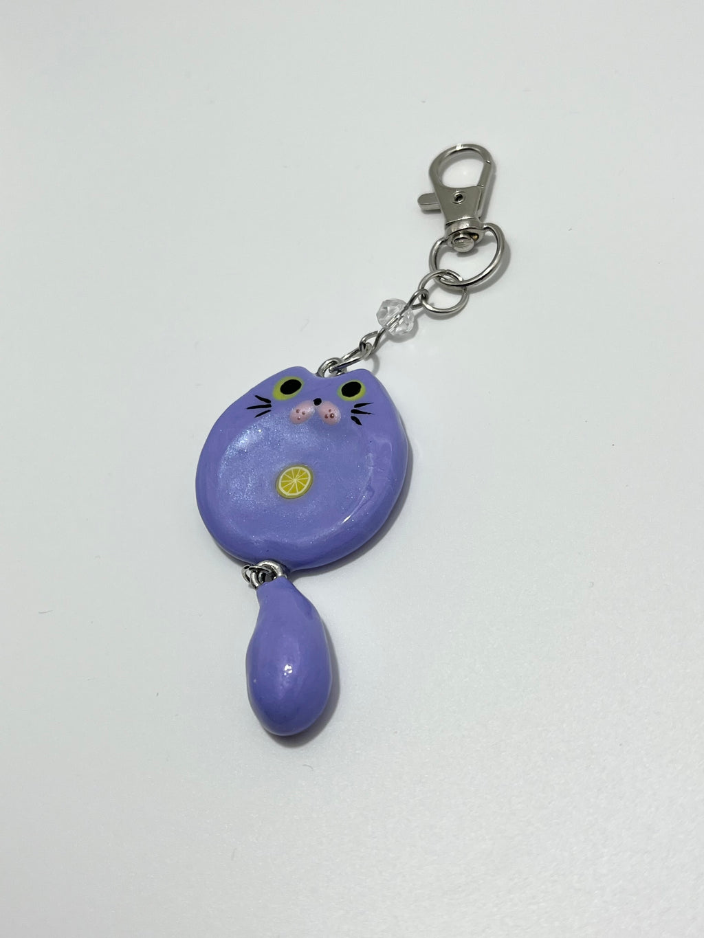 Purple Cat Worry Stone (Keychain)