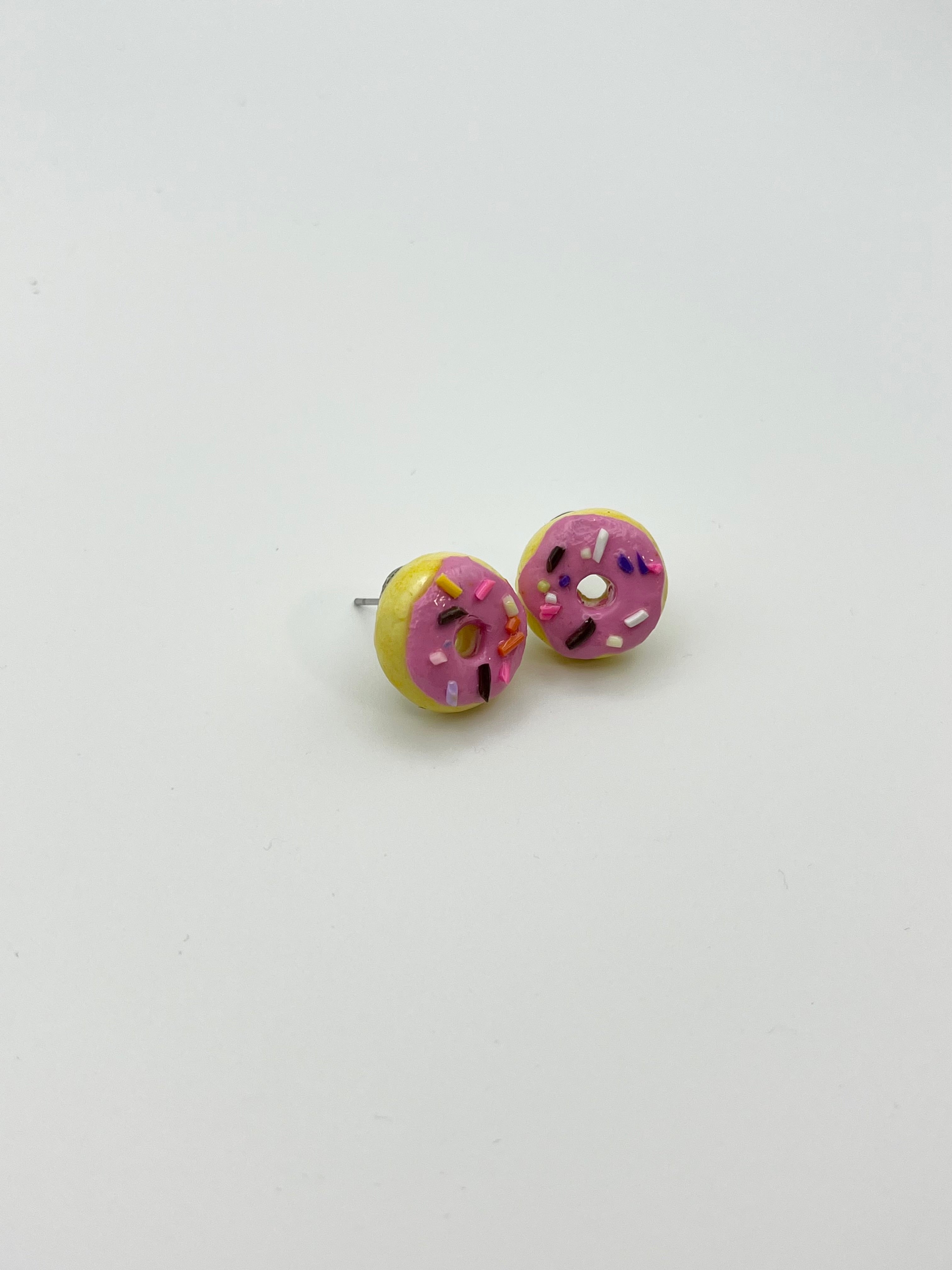 Donut Earrings (Pink W/Sprinkles)