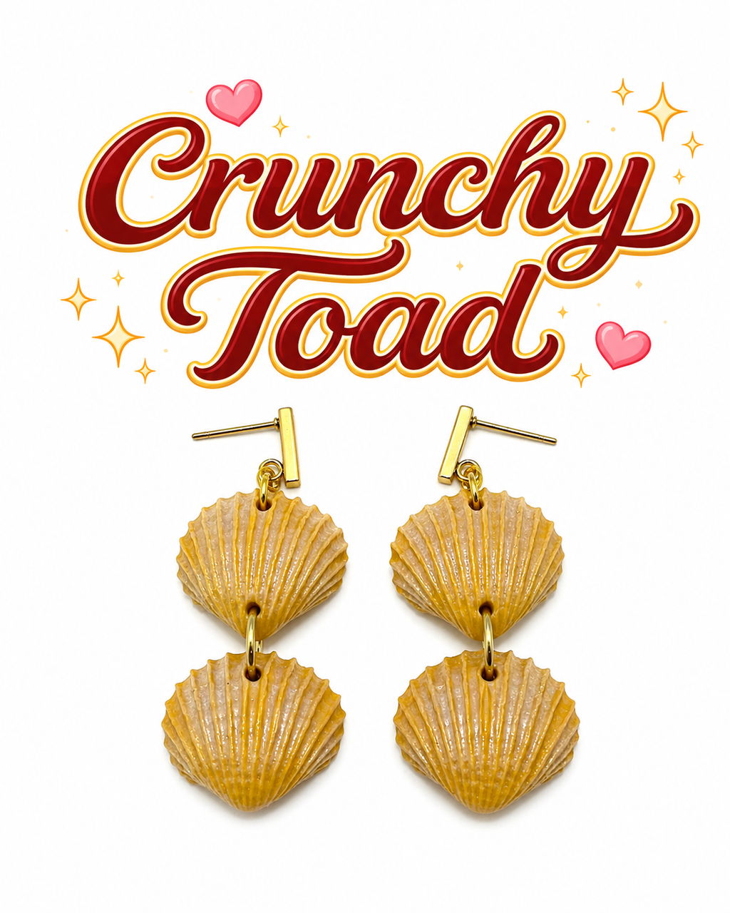 Scallop Shell Earrings (Mustard)