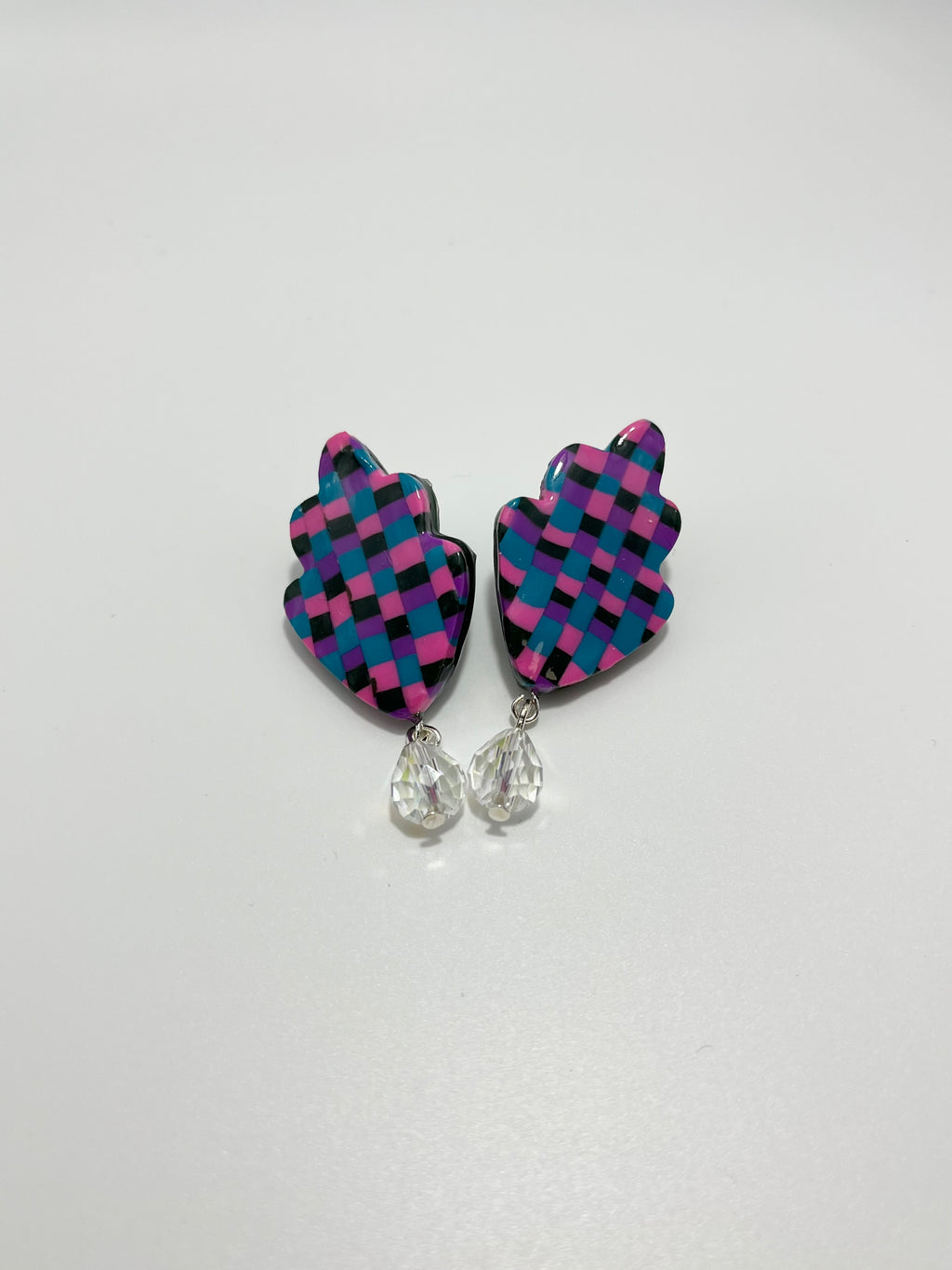 Checkered Earrings (Pink/Blue/Black)