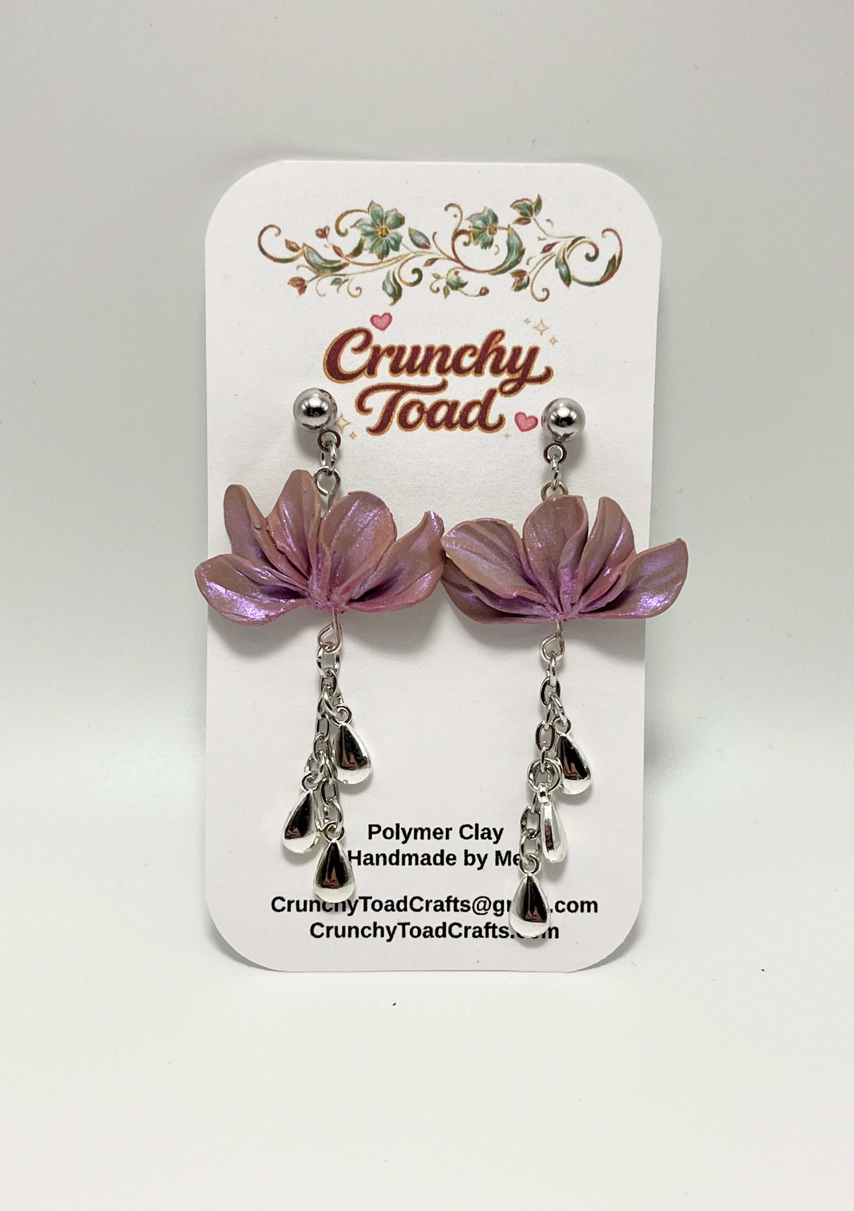Pink Flower Earrings