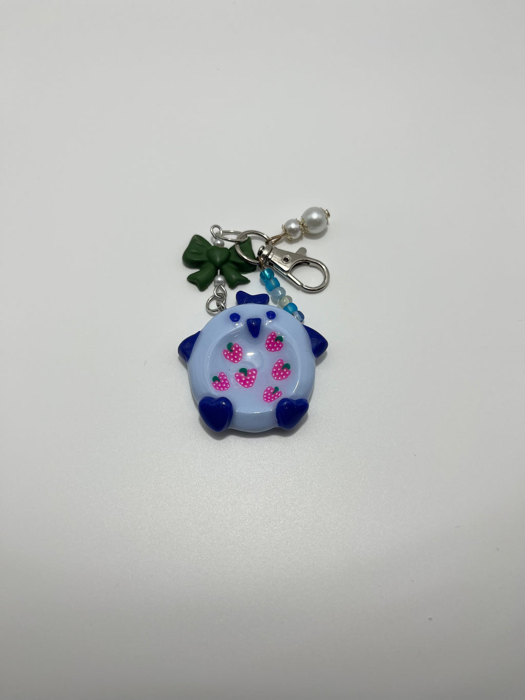 Worry Stone - Blue Owl (Keychain With Charm)