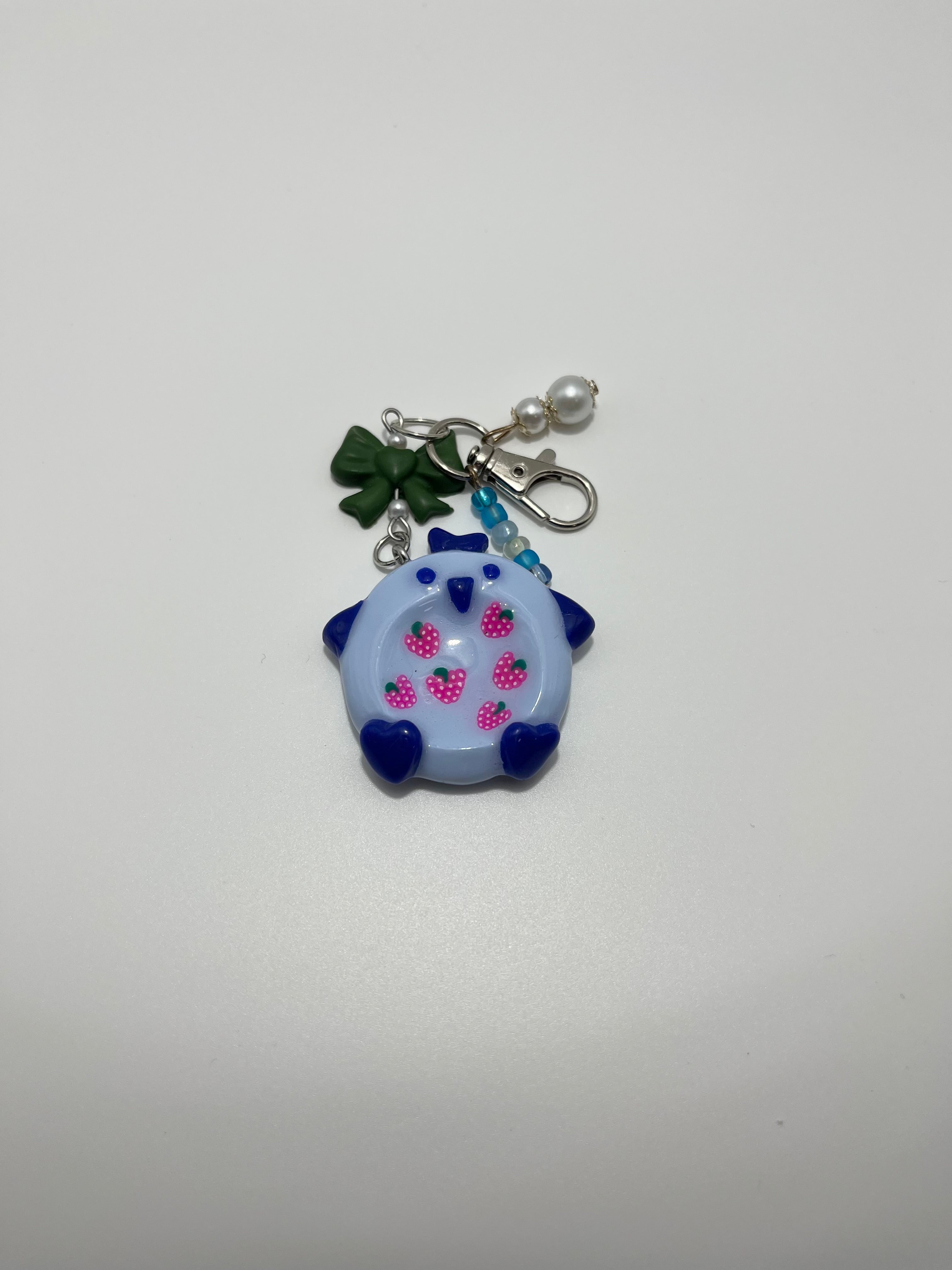 Worry Stone - Blue Owl (Keychain With Charm)